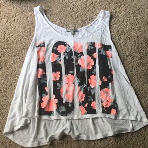 cropped LOVE tank top
